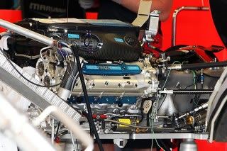 A Marussia Cosworth motorja