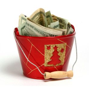 christmas bucket w/ money