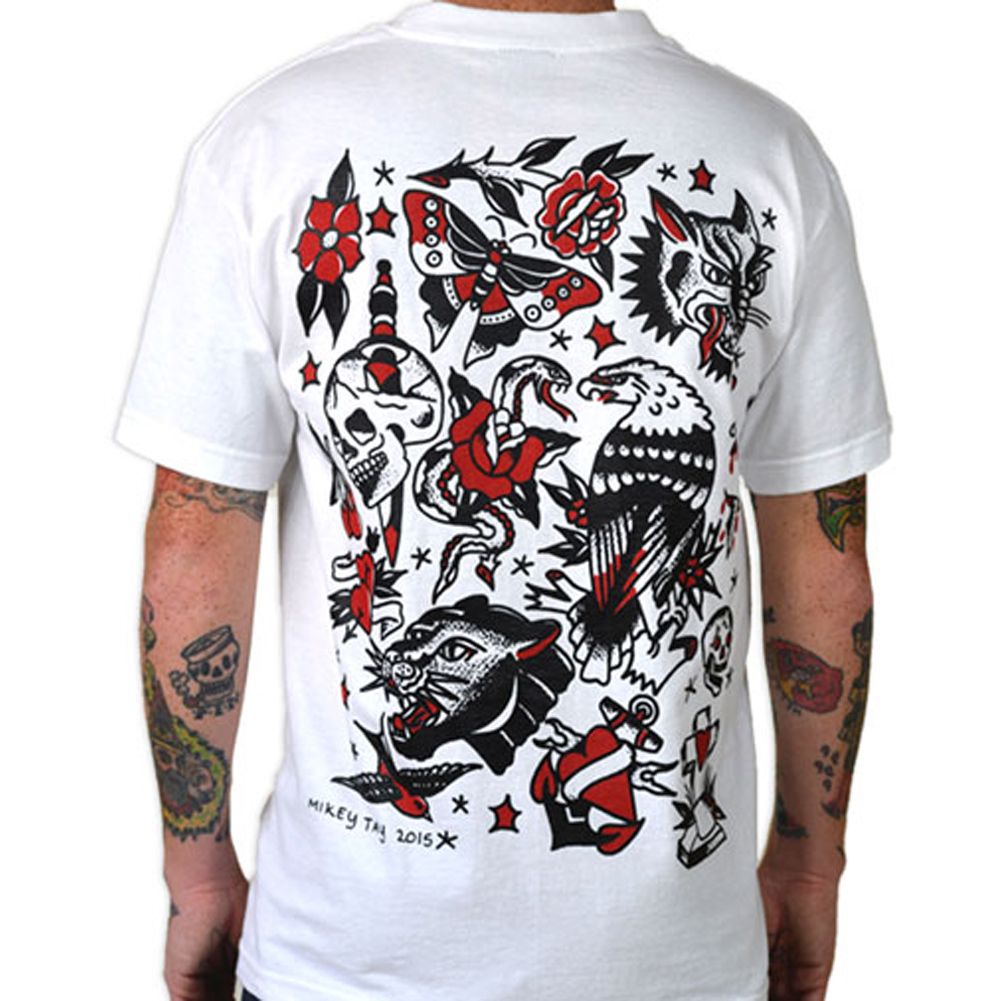 Men S Cartel Ink Tattoo Flash One T Shirt White American Traditional