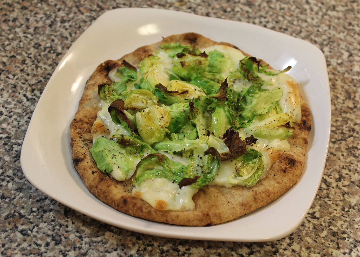 brusels sprout naan pizza
