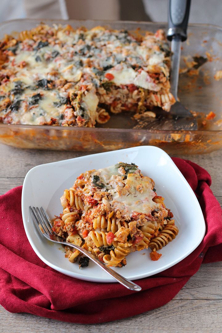 turkey and kale baked pasta