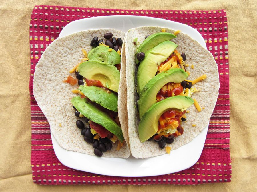 Black Bean, Egg, and Avocado Wrap & other Breakfast Ideas with Avocado