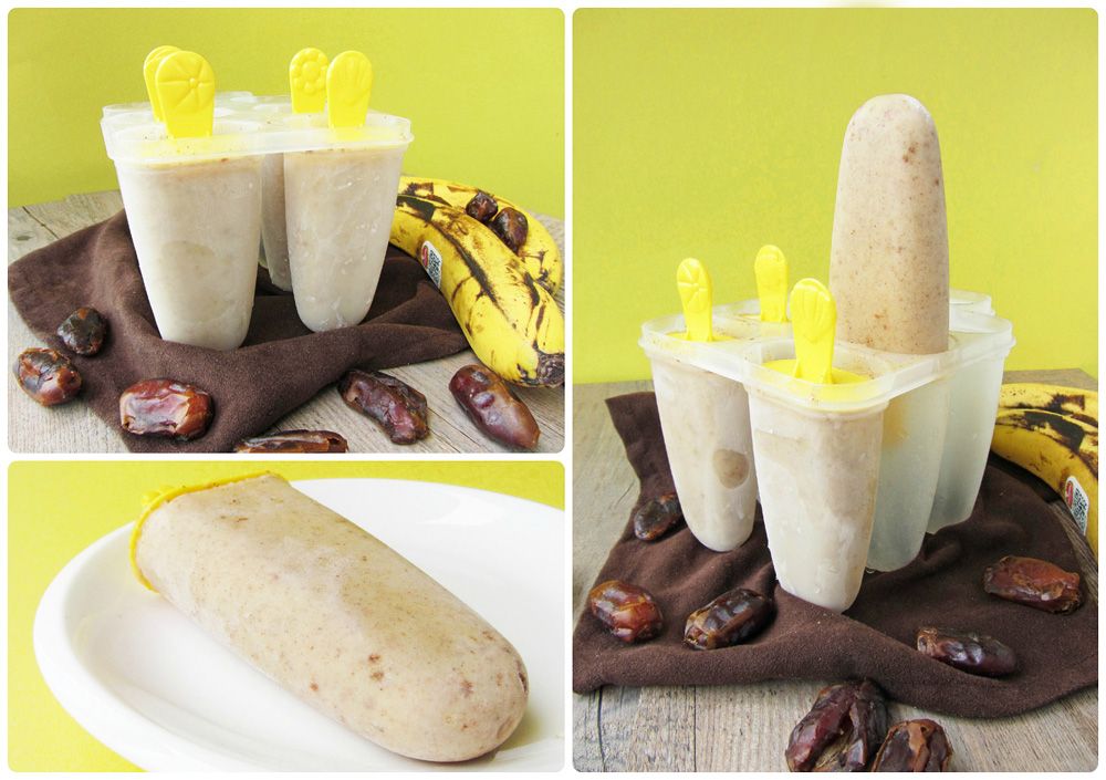 Banana Date Popsicles with Cinnamon & Vanilla