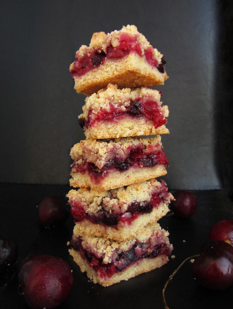 Raspberry Cherry Crumb Bars