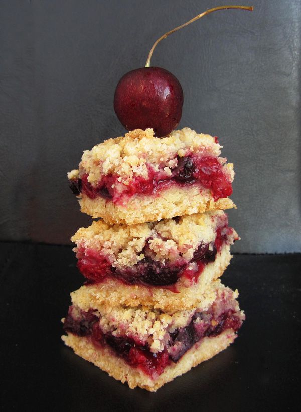 Raspberry Cherry Crumb Bars