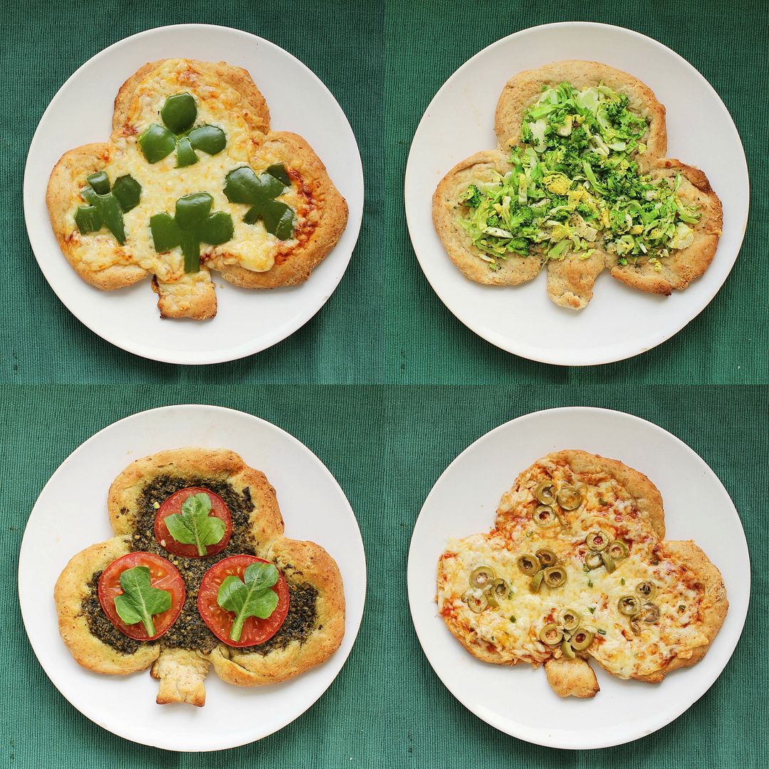 Shamrock Personal Pizzas for St. Patrick's Day