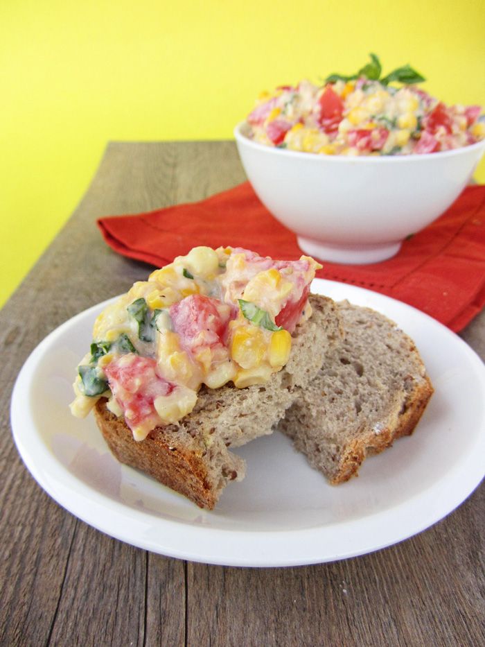 Fresh Corn Dip with Tomatoes and Basil