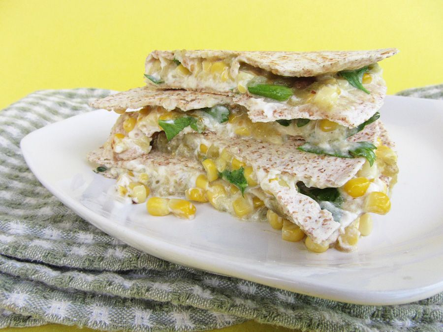 corn and goat cheese quesadillas