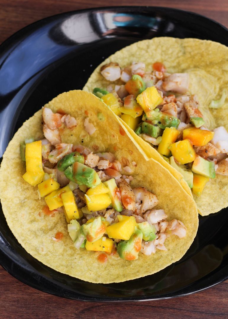 fish tacos with mango avocado