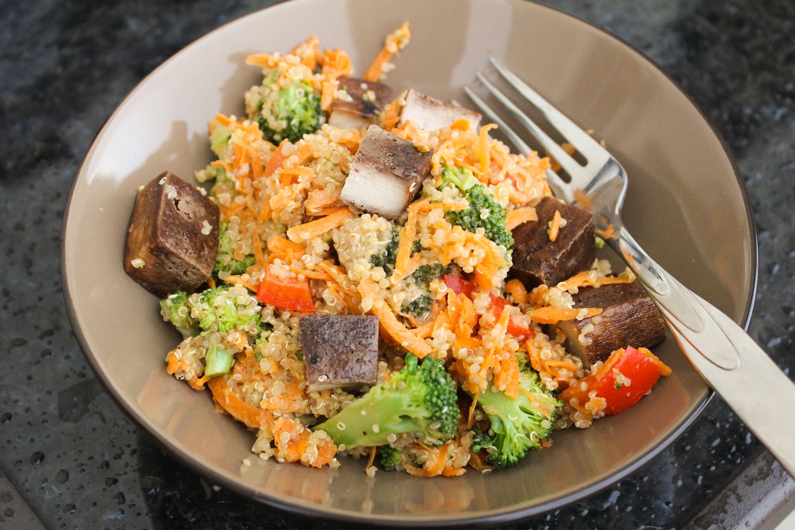 peanut tofu quinoa