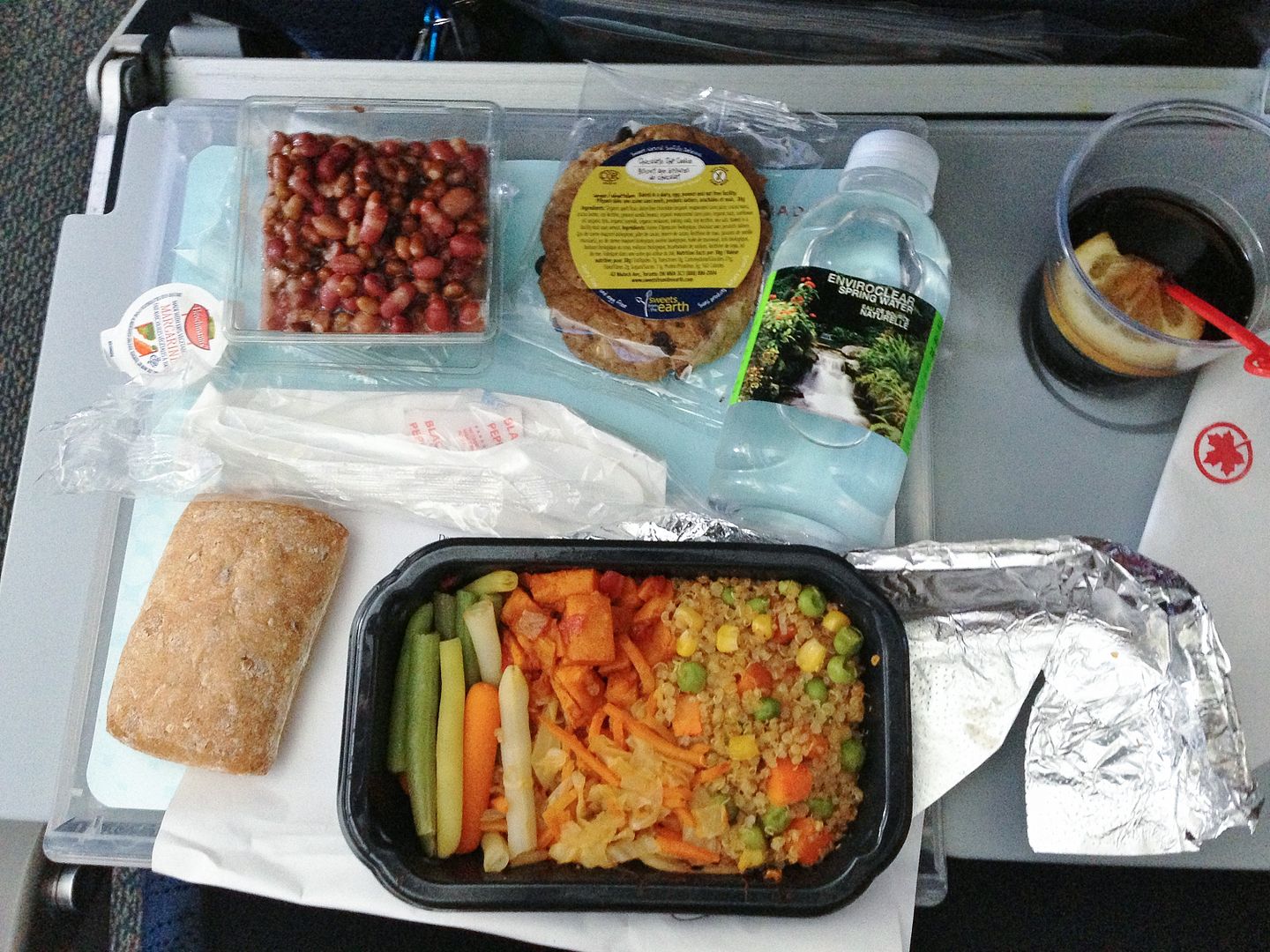 vegetarian plane food