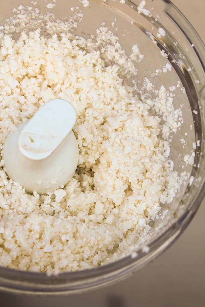 Making cauliflower crust pizza