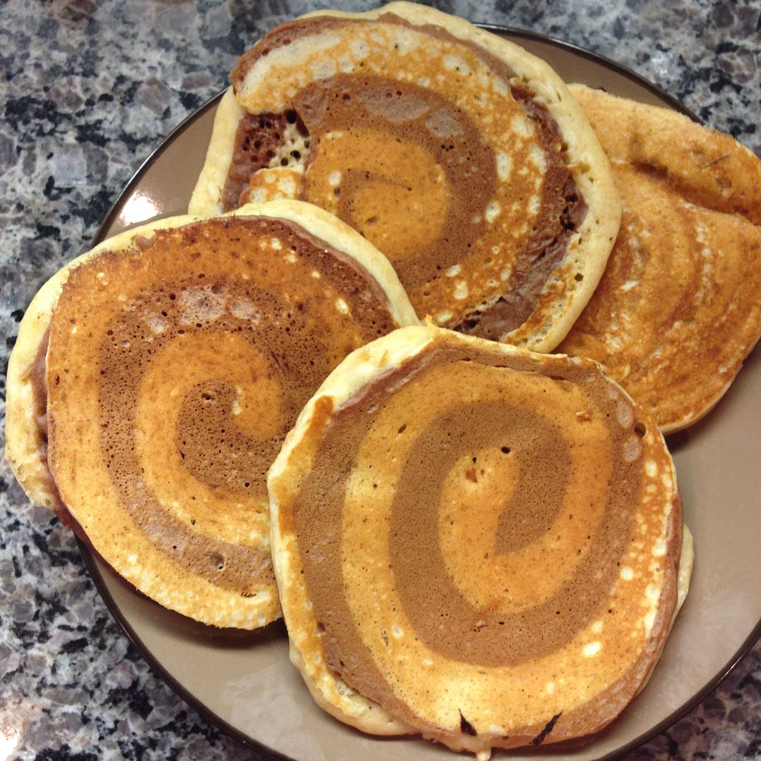 peanut butter chocolate swirl pancakes