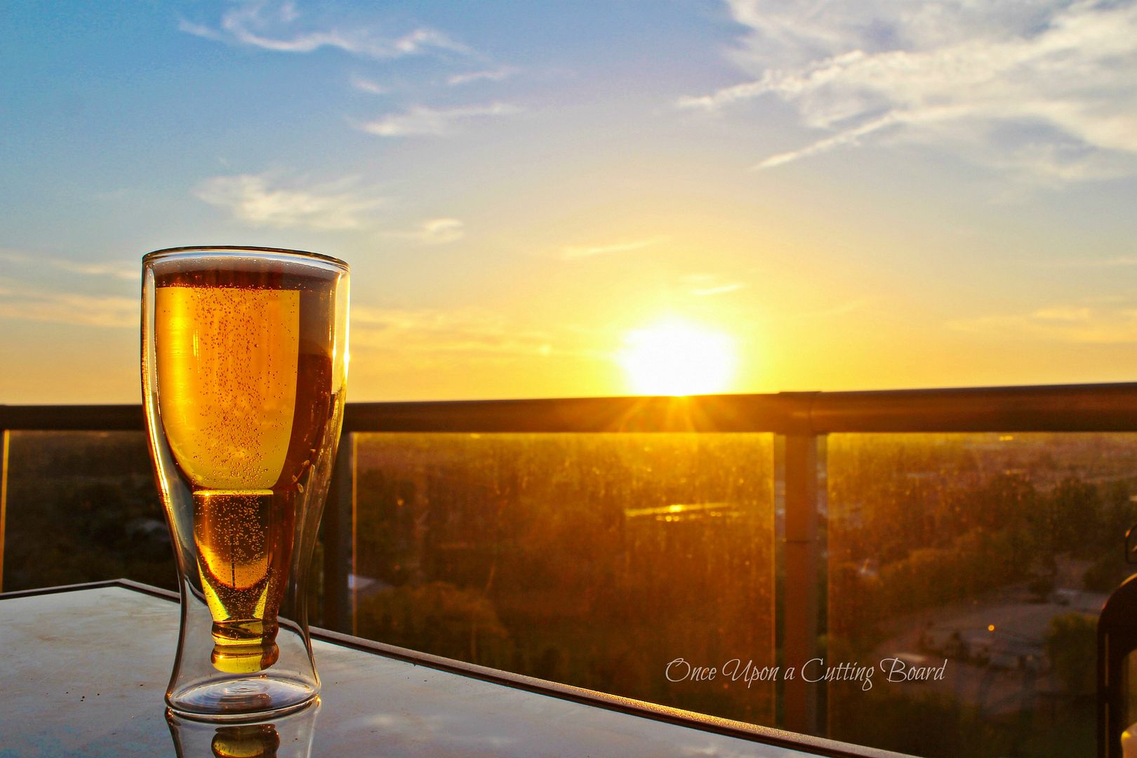 summer sunset and beber