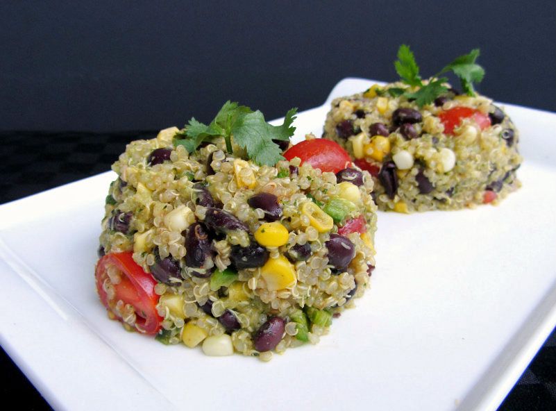 Mexican Quinoa Salad with Creamy Avocado Dressing