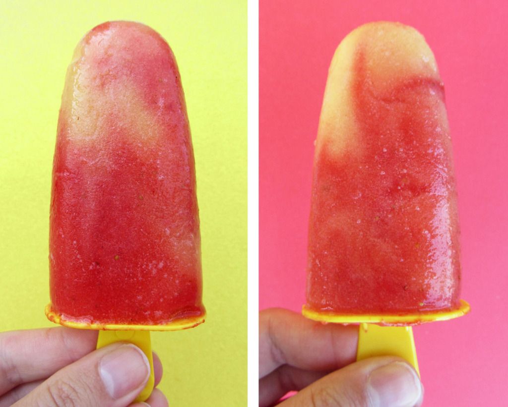 Strawberry Pineapple Lime Popsicles