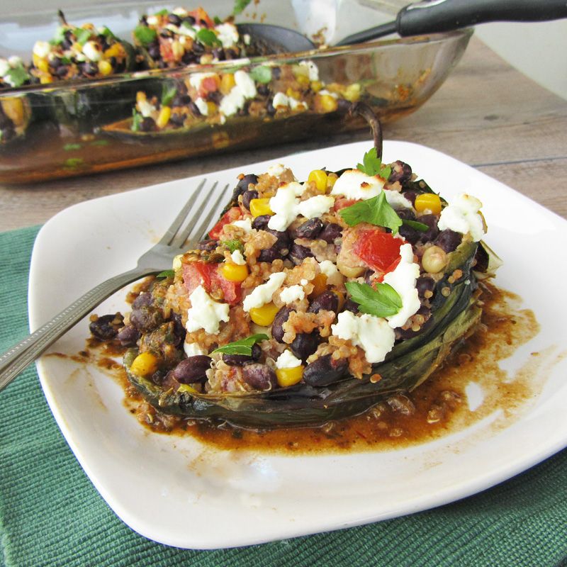 Quinoa-Stuffed Poblano Peppers with Chipotle Sauce
