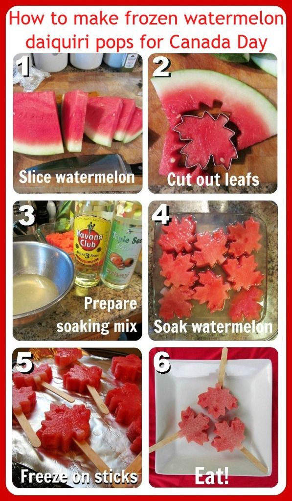 How to make frozen watermelon daiquiri pops for Canada Day