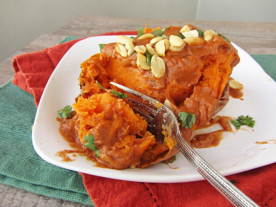 Sweet Potatoes with West African-Style Peanut Sauce