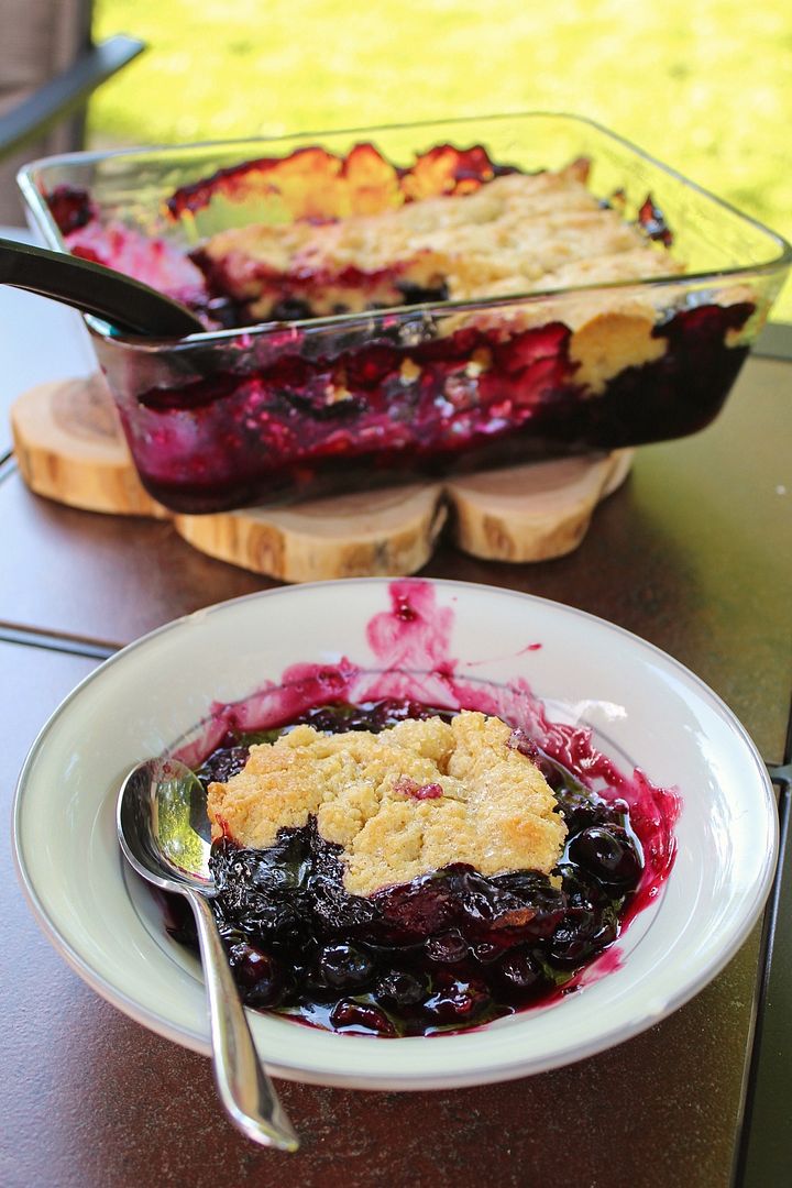 Blueberry Maple Cornmeal Cobbler