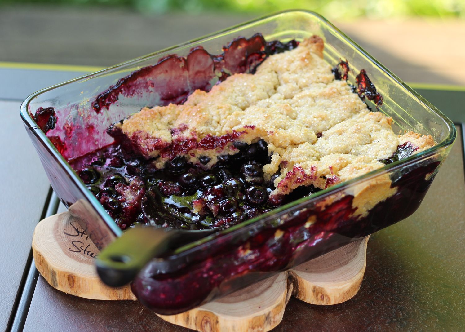 Blueberry Maple Cornmeal Cobbler