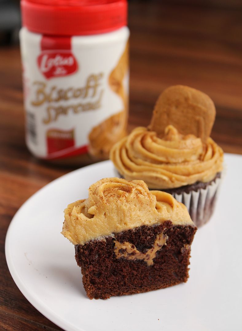  Chocolate Biscoff Cupcakes with Biscoff Cream Cheese Frosting