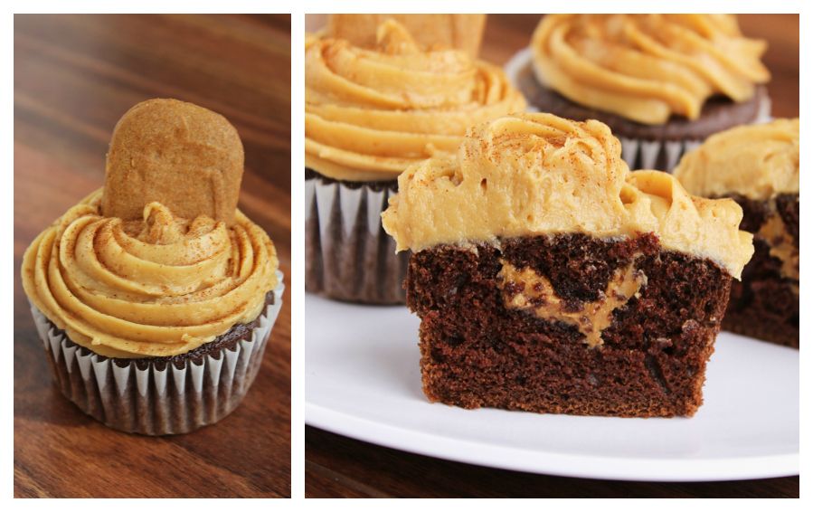  Chocolate Biscoff Cupcakes with Biscoff Cream Cheese Frosting