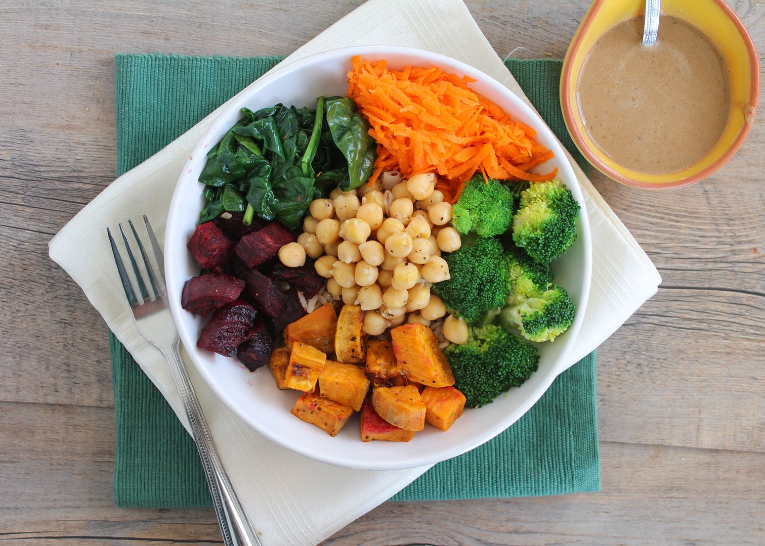 chickpea-veggie-brown-rice-barley-bowl-with-tahini-dressing-once