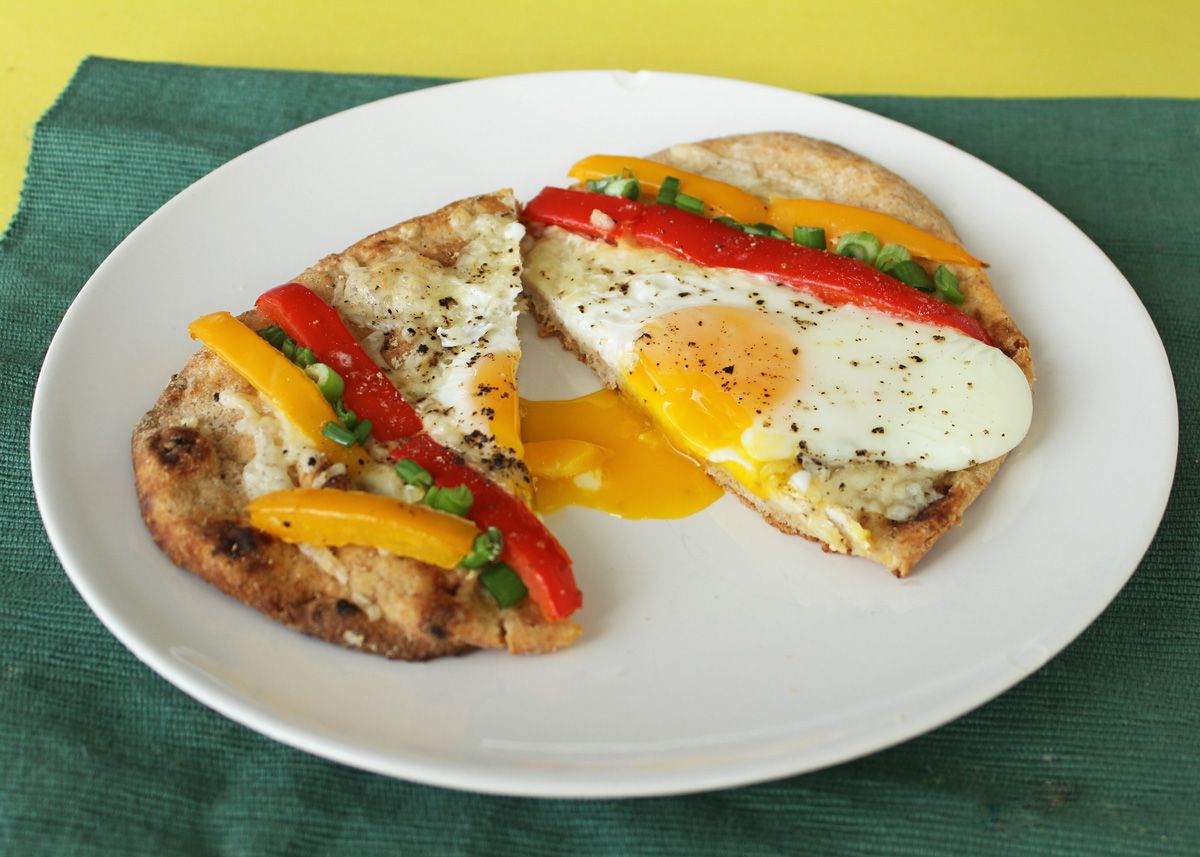 Breakfast Naan Pizzas