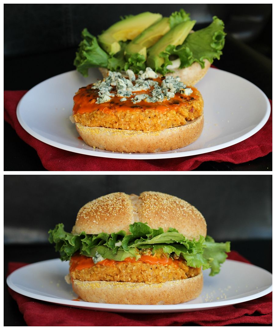 Buffalo chickpea quinoa burgers