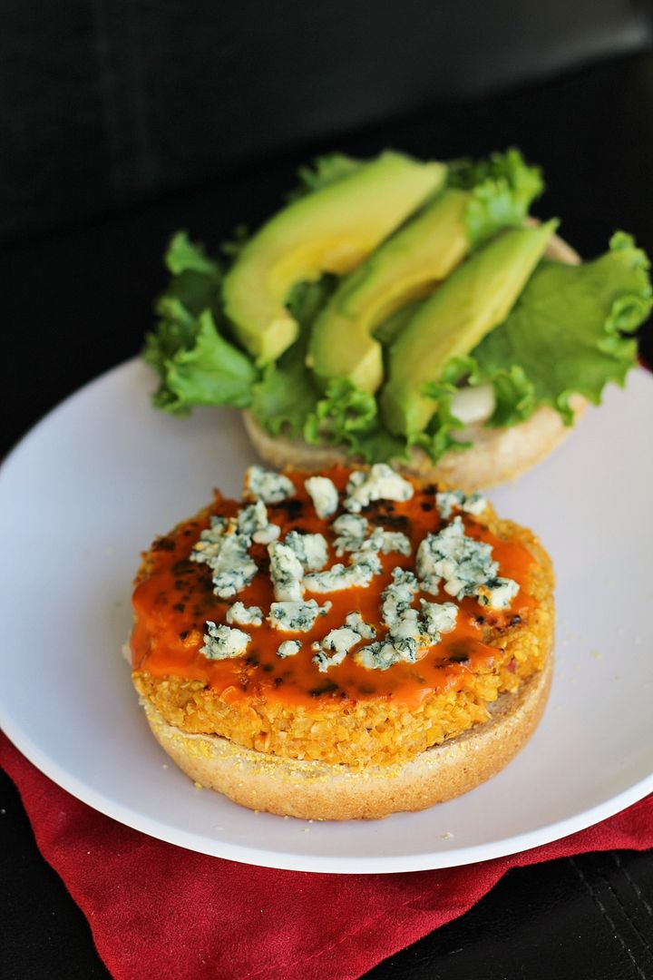 Buffalo chickpea quinoa burgers