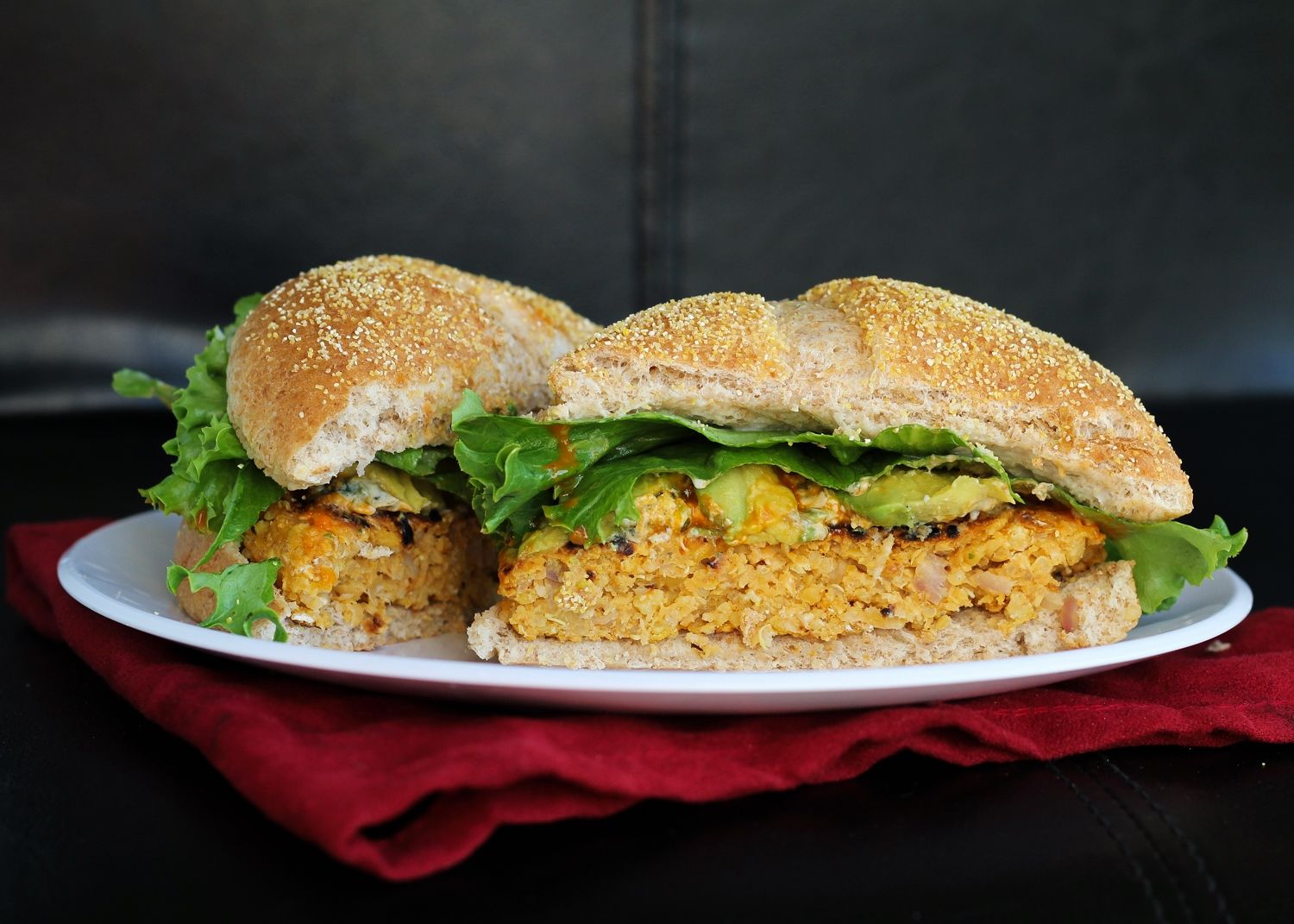 Buffalo chickpea quinoa burgers