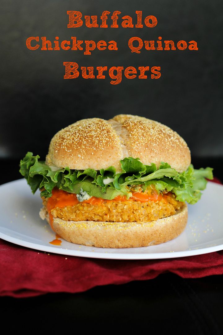 Buffalo chickpea quinoa burgers