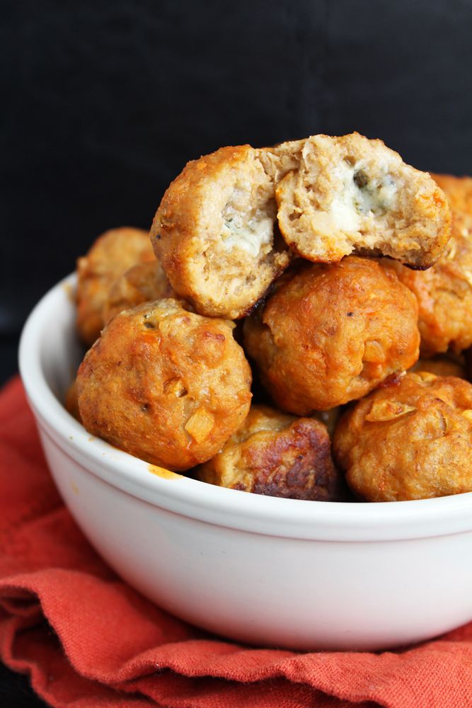 Blue Cheese Stuffed Buffalo Turkey Meatballs