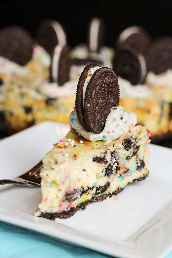 Birthday Cake Oreo White Chocolate Cheesecake