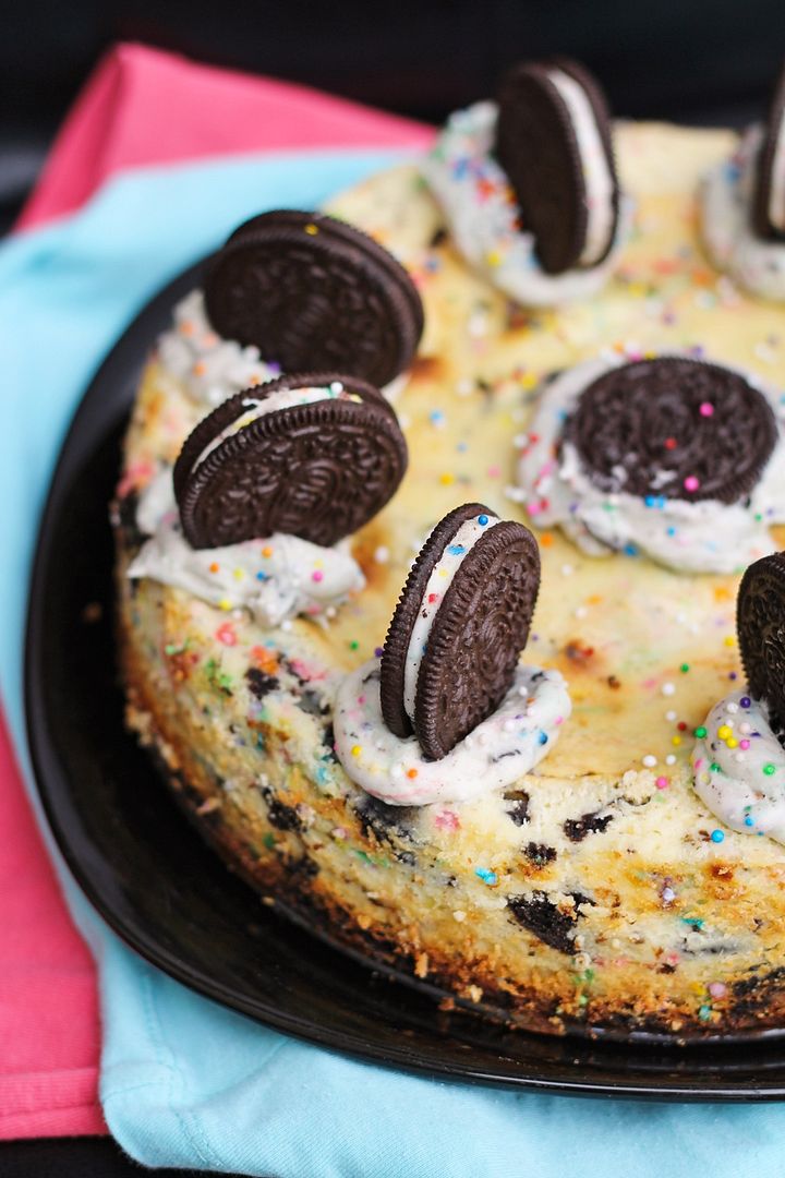 Birthday Cake Oreo White Chocolate Cheesecake