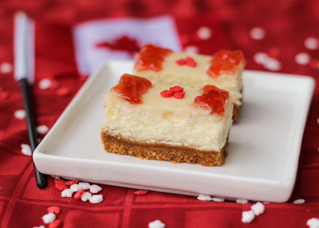 Canada Day Cheesecake Bars