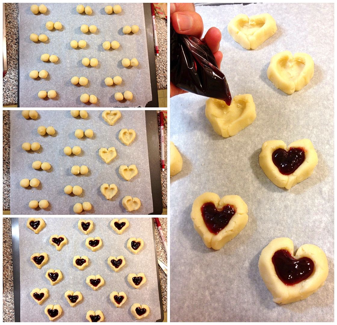 Raspberry Shortbread Heart Cookies