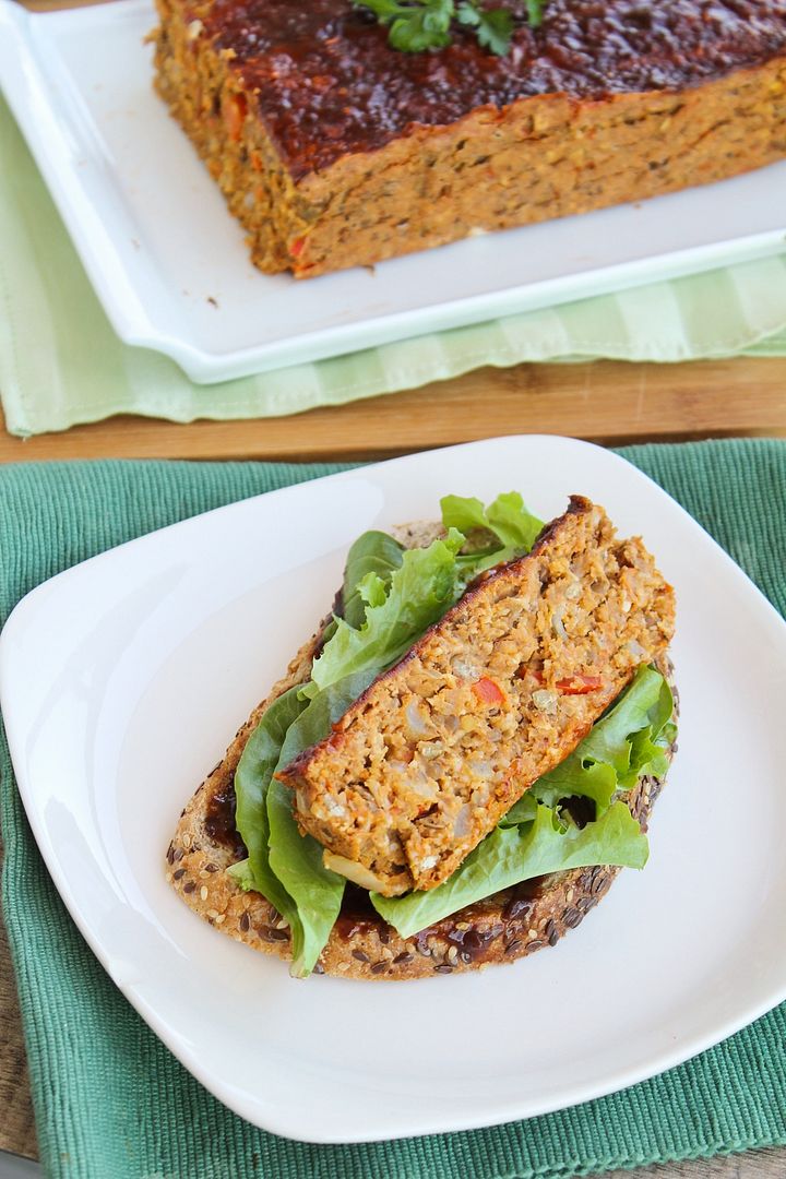 Buffalo Lentil Loaf - a healthy & tasty vegetarian meatloaf alternative!