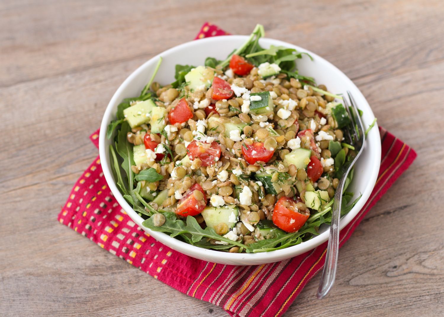 Lemony Lentil Salad with Dill & Feta