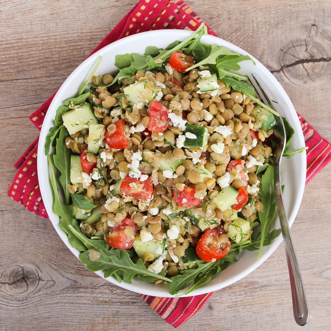 Lemony Lentil Salad with Dill & Feta