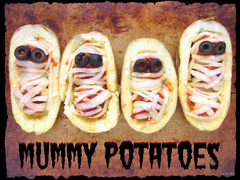 Halloween Mummy Potatoes with Meatballs