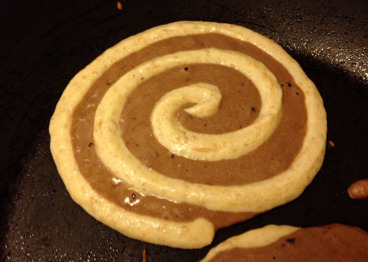 chocolate peanut butter swirl pancakes