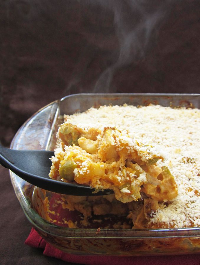 Pumpkin Mac & Cheese with Apples and Caramelized Onions