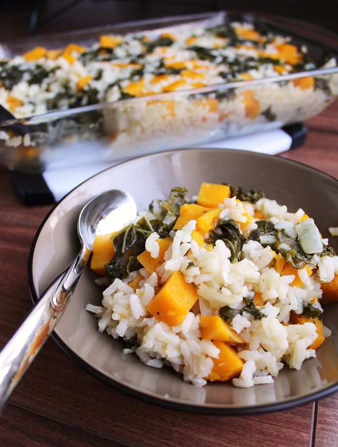 Butternut Squash & Kale Baked Risotto