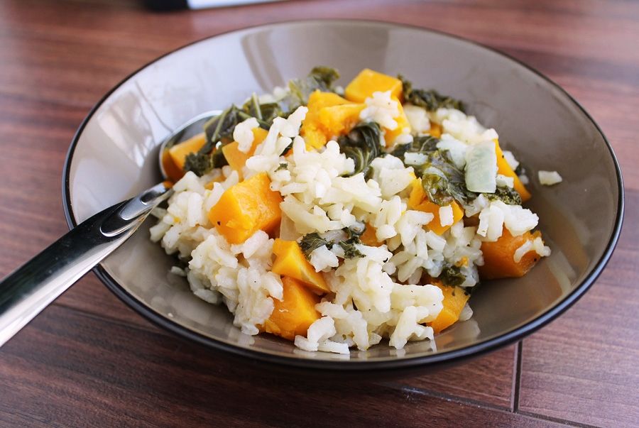 Butternut Squash & Kale Baked Risotto