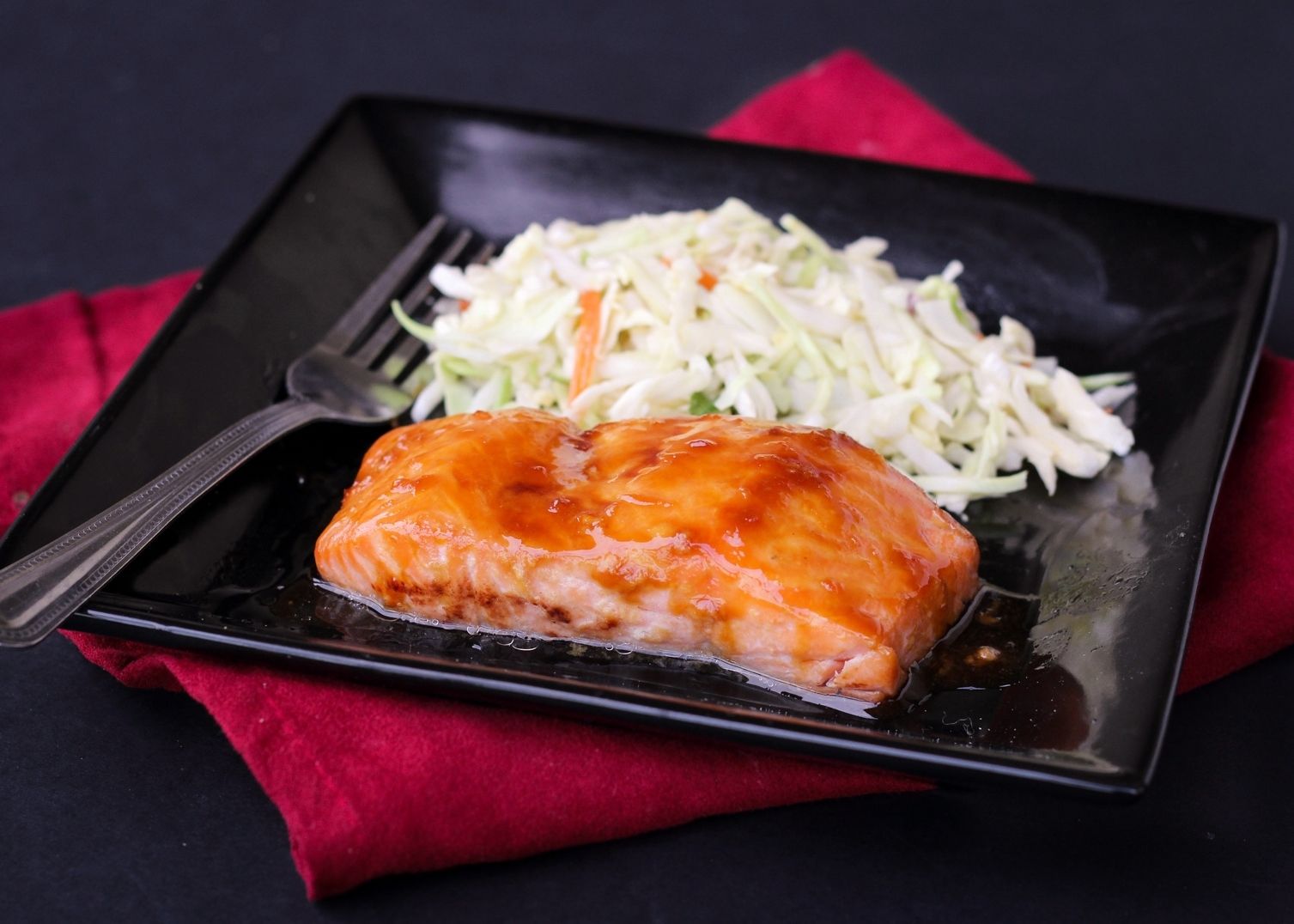Ponzu Glazed Salmon with Miso Slaw