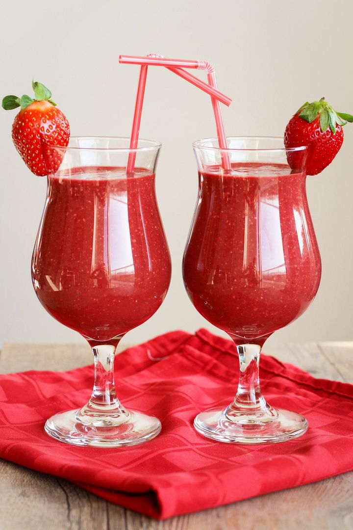 Strawberry Beet Chocolate Chia Smoothie