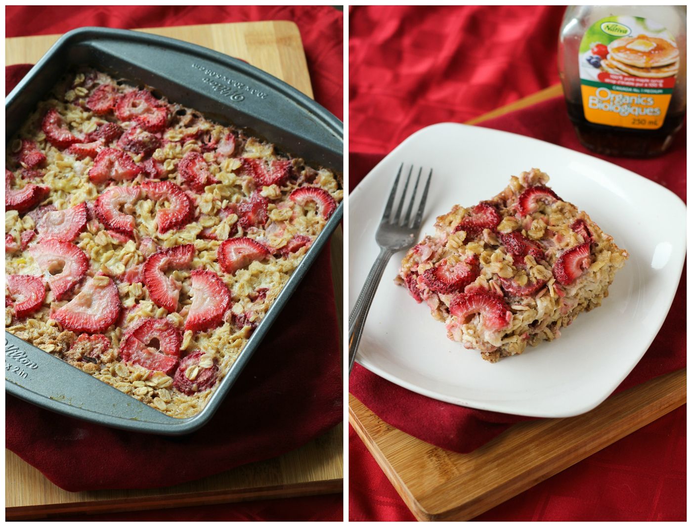 Strawberries & Cream Baked Protein Oatmeal