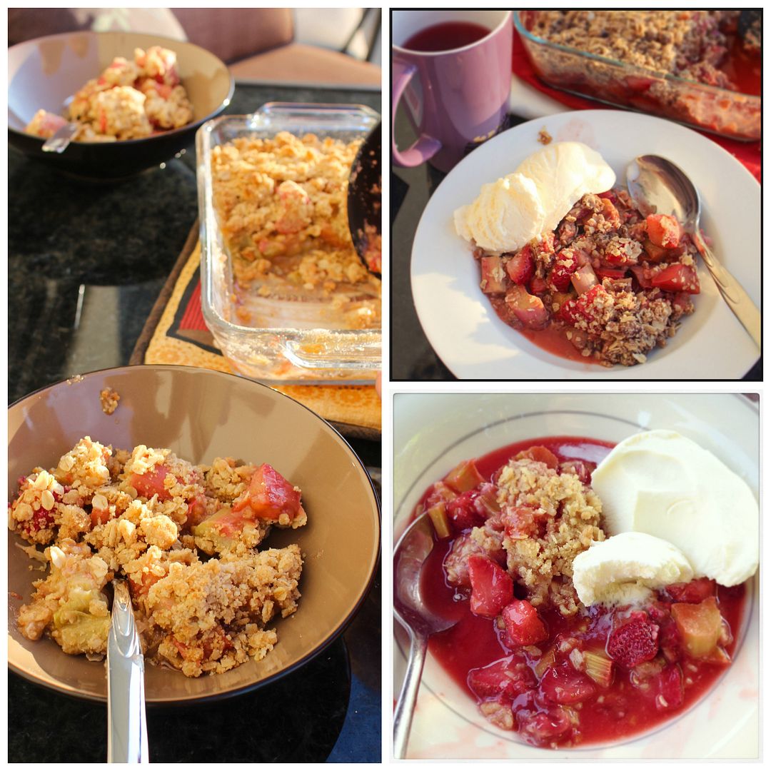 strawberry rhubarb crisps